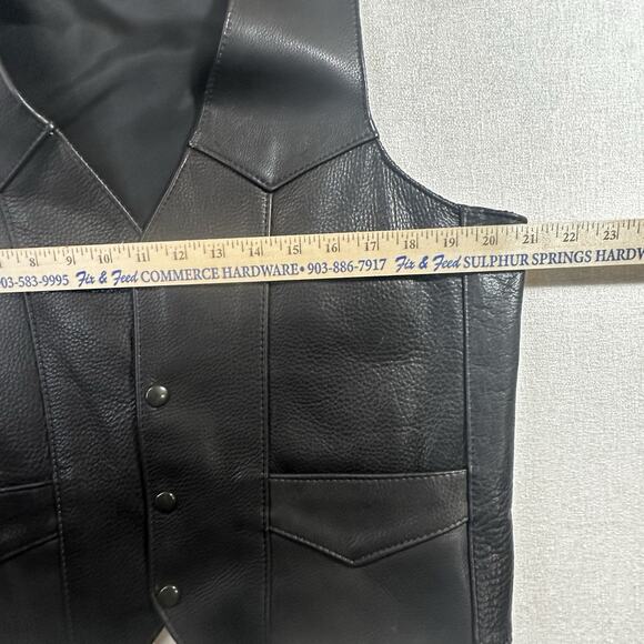 Event Leather Black Motorcycle Leather Vest Men's 44 Riding Club - Picture 5 of 10